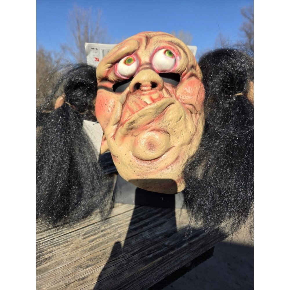 New Vintage Ugly Halloween Mask Pumpkin Time Y2K 2001 Soft PVC